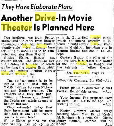 Starlite Drive-In Theatre - March 13 1948 Article On Drive-In Plan